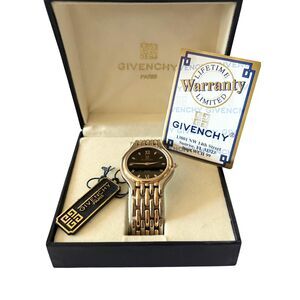 RARE Vintage Limited Edition Givenchy Watch Silver/Gold with Black Face